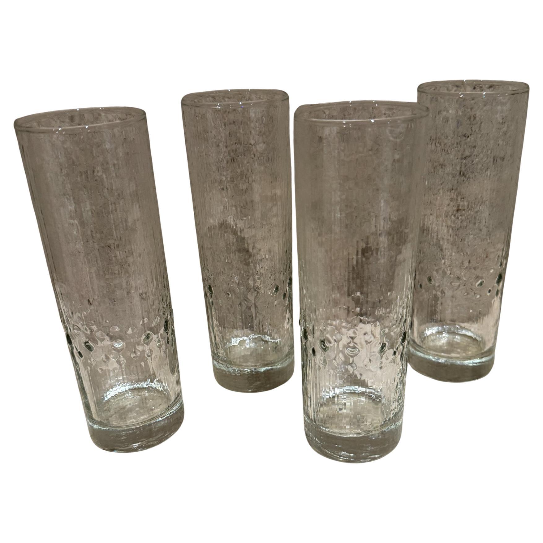 1960s Tapio Wirkkala Set of 4 Iittala Highball Tumbler Glasses Finland