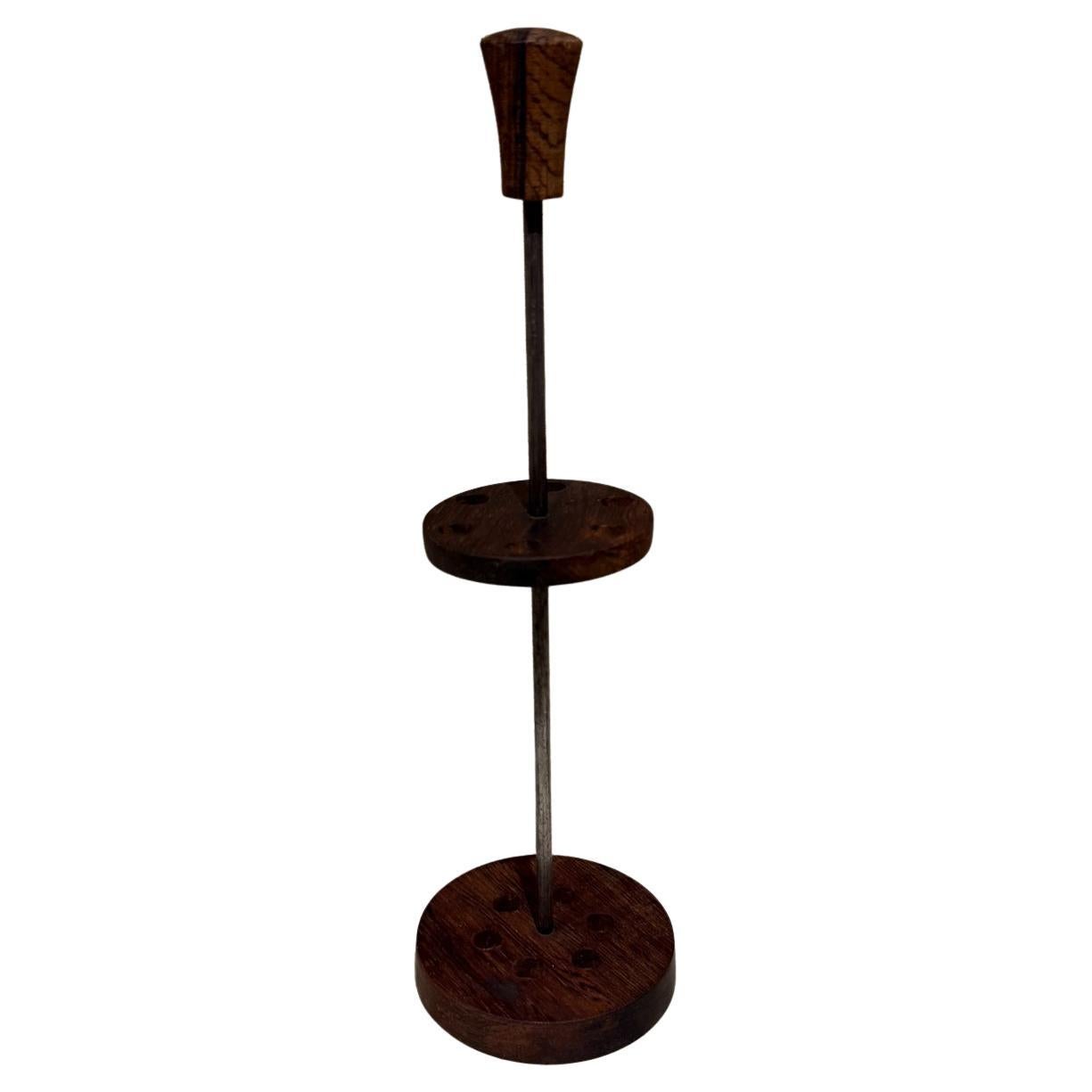 1960s Brazilian Rosewood Fondue Fork Holder For Sale