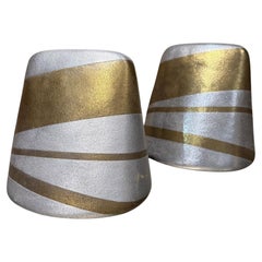 Mid-Century-Modern-Set aus abstrakten Buchstützen von Ben Seibel in Gold, Silber und Messing