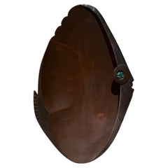 1950 Los Castillo Piatto decorativo in bronzo a forma di pesce Taxco Mexico