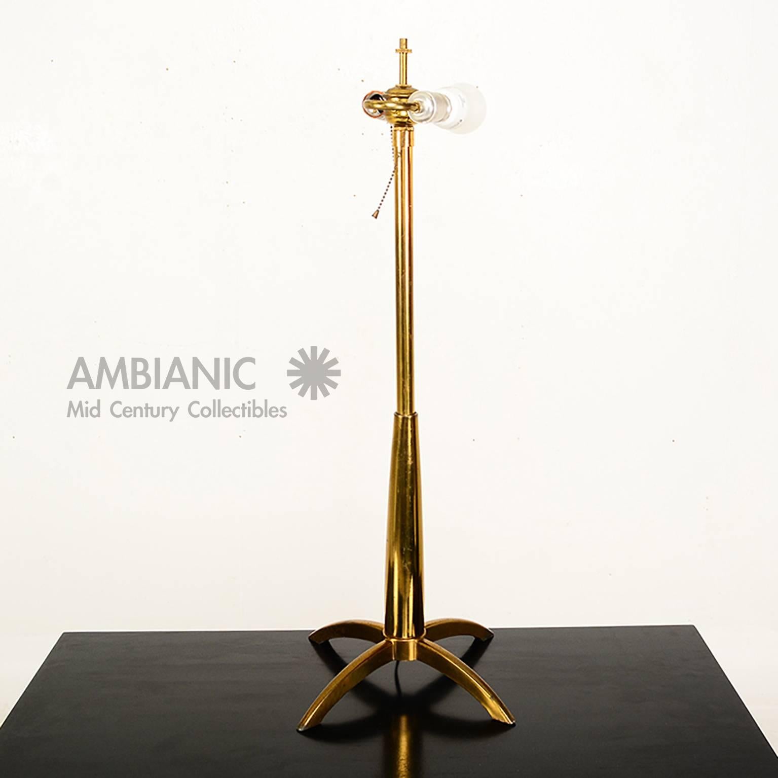 American Mid Century Modernist Brass Table Lamp by Stiffel