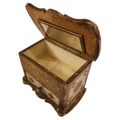 Vintage 1950s Venetian Giltwood Jewelry Box Italy