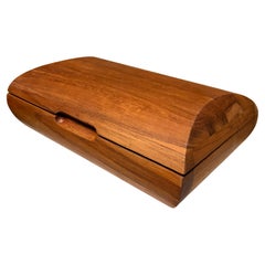 Mid-Century Modernist Sculptural Teak Jewelry Box