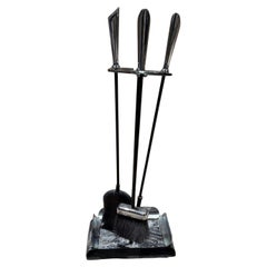 Set d'outils de cheminée moderniste des années 1960