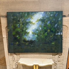 1960s Paisaje Arte Óleo sobre Lienzo Pintura Expresionismo Abstracto L Crane