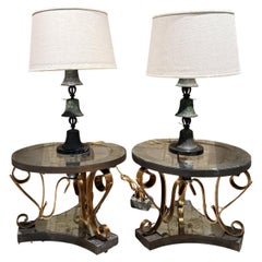 1818 Patinated Bronze Mission Bell Lamps Mexico