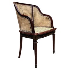 Antique Bergère Caned Victorian French Armchair