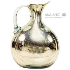Mid-Century Modern Mercury Glass Pitcher Mexican Modernist