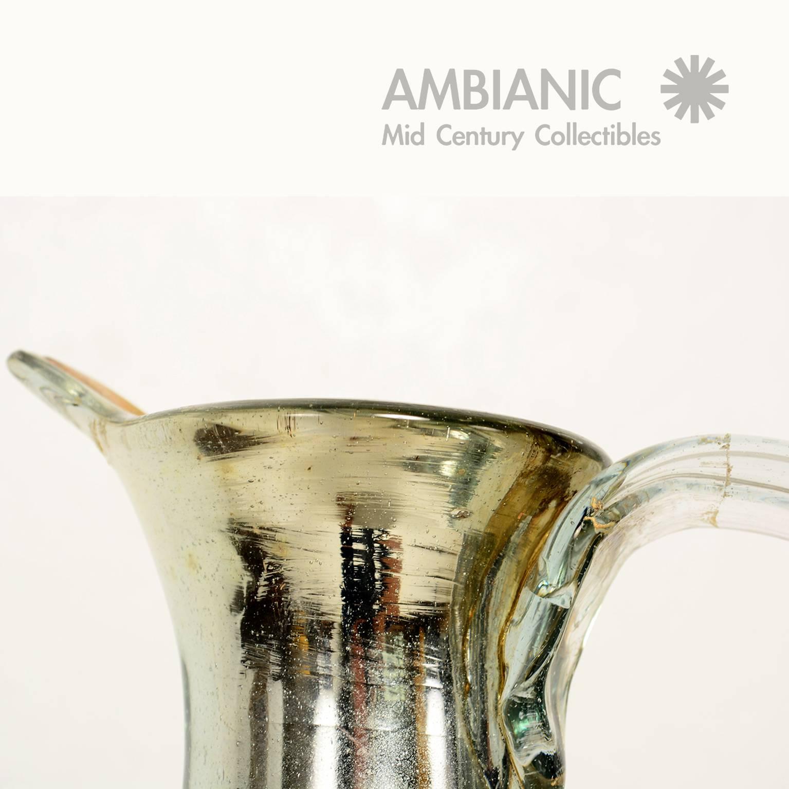 Mid-Century Modern Mercury Glass Pitcher Mexican Modernist 1
