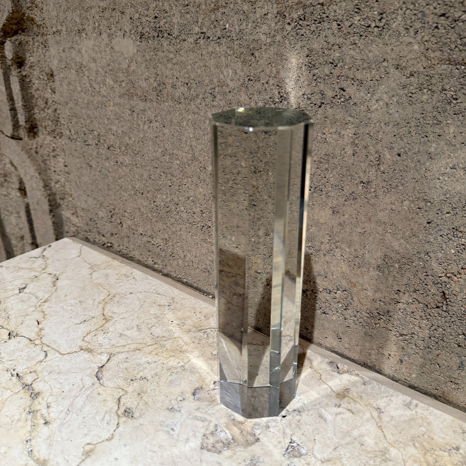 Crystal Paperweight Octagonal Glass Pillar