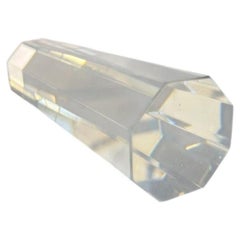 Modern Crystal Glass Paperweight, Octagonal Pillar, Late 20th Century