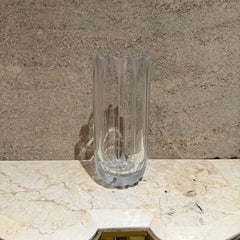 Vase scandinave en cristal nervuré des années 1970
