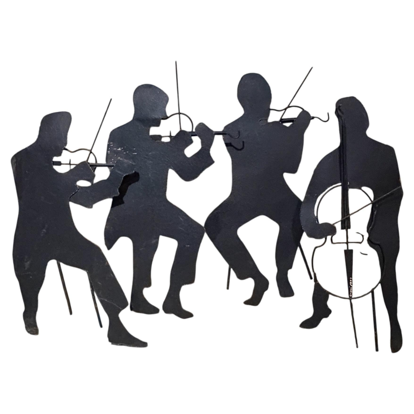 1970s Curtis Jere Mid-Century Modern Iron Music Band Sculpture Mid Century