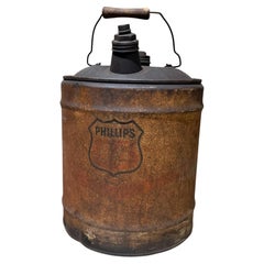 Vintage Phillips 66 5-Gallon Metal Gas or Oil Container Industrial Mid-Century