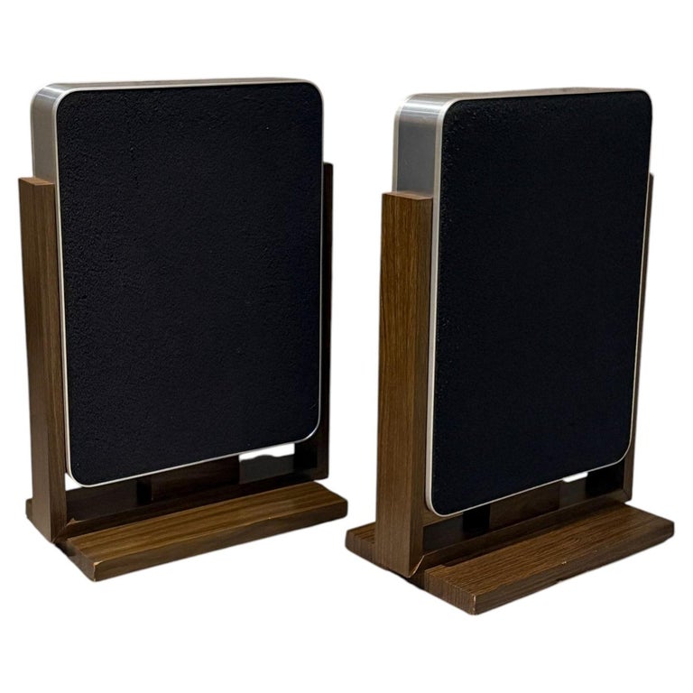 Pair of Bertagni Electroacoustic System (Bes) Geostatic Speakers Mid-Century