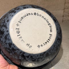 Vintage Ceramic Stoneware Bowl David Gil Bennington Potters Black Agate