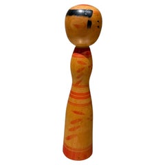 Traditional Japanese Kokeshi Doll Signed, Mid Century Modern Japan