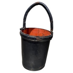 Art Deco Leather Fire Bucket Catch All Umbrella Holder Hermes Drupre Lafon Era