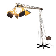 Industrial-Style Floor Lamp Crane Curtis Jere Mid-Century Modern