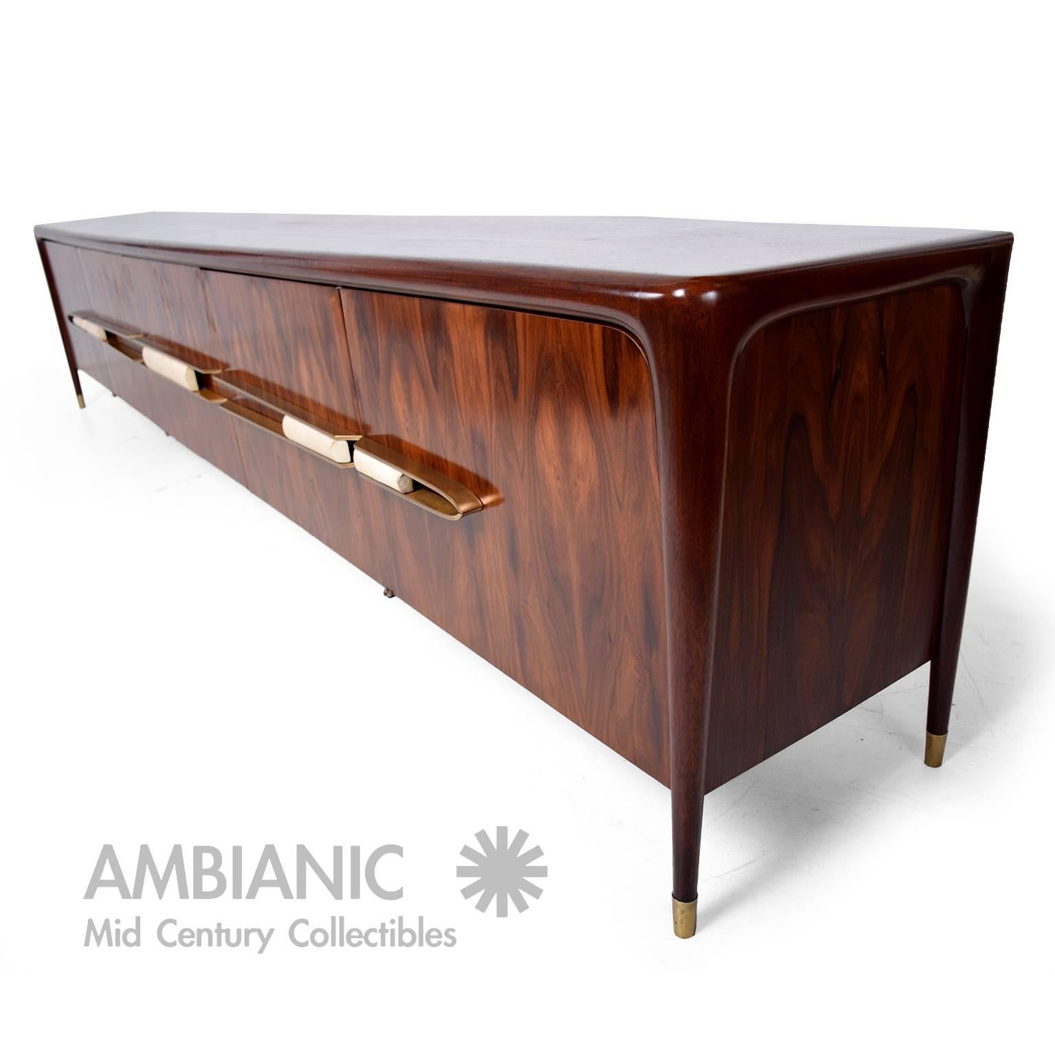 Mid-Century Modern Long Rosewood Credenza by Frank Kyle 