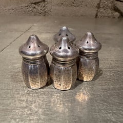 Set vintage di saliere e pepiere in argento sterling di Vincent Lollo (4 pezzi)