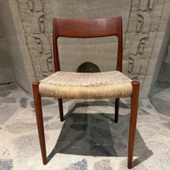 Vintage Model 77 Teak Side Chair Niels Otto Møller Mid Century Danish Modern