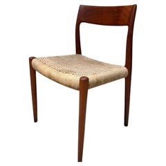 Vintage Model 77 Teak Side Chair Niels Otto Møller Mid Century Danish Modern