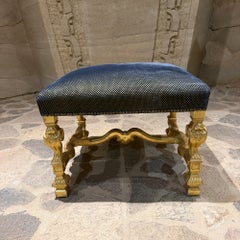 Decorative Louis XIV Style Giltwood Stool European aesthetic