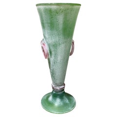 Classic Mid-Century Italian Murano Glass Scavo Vase Decorative