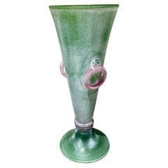 Classic Mid-Century Italian Murano Glass Scavo Vase Decorative