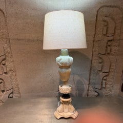 Hollywood Regency Hand-Carved Italian Alabaster or Marble Table Lamp