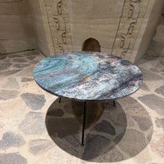 Attributed to Ico Parisi Italian Coffee Table Mid Century Modern Green Stone