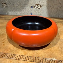 Japanese Lacquerware Bowl/Tea Caddy Persimmon Shape Nishimura Shoun