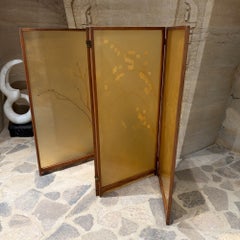 Vintage Japanese Four-Panel Folding Floor Screen Mid Century Organic Modern