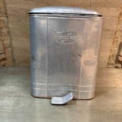 Vintage Magikan Aluminum Step-Pedal Trash Can From the Mid-Century Modern