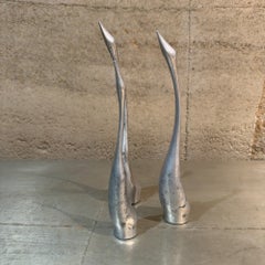 Vtg Modernist Aluminum Bird Figurines Set of (3) Alcan Hoselton Canada Sculpture