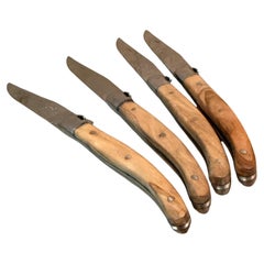 A Set of Laguiole-Style Steak Knives Wood and Stainless Steel
