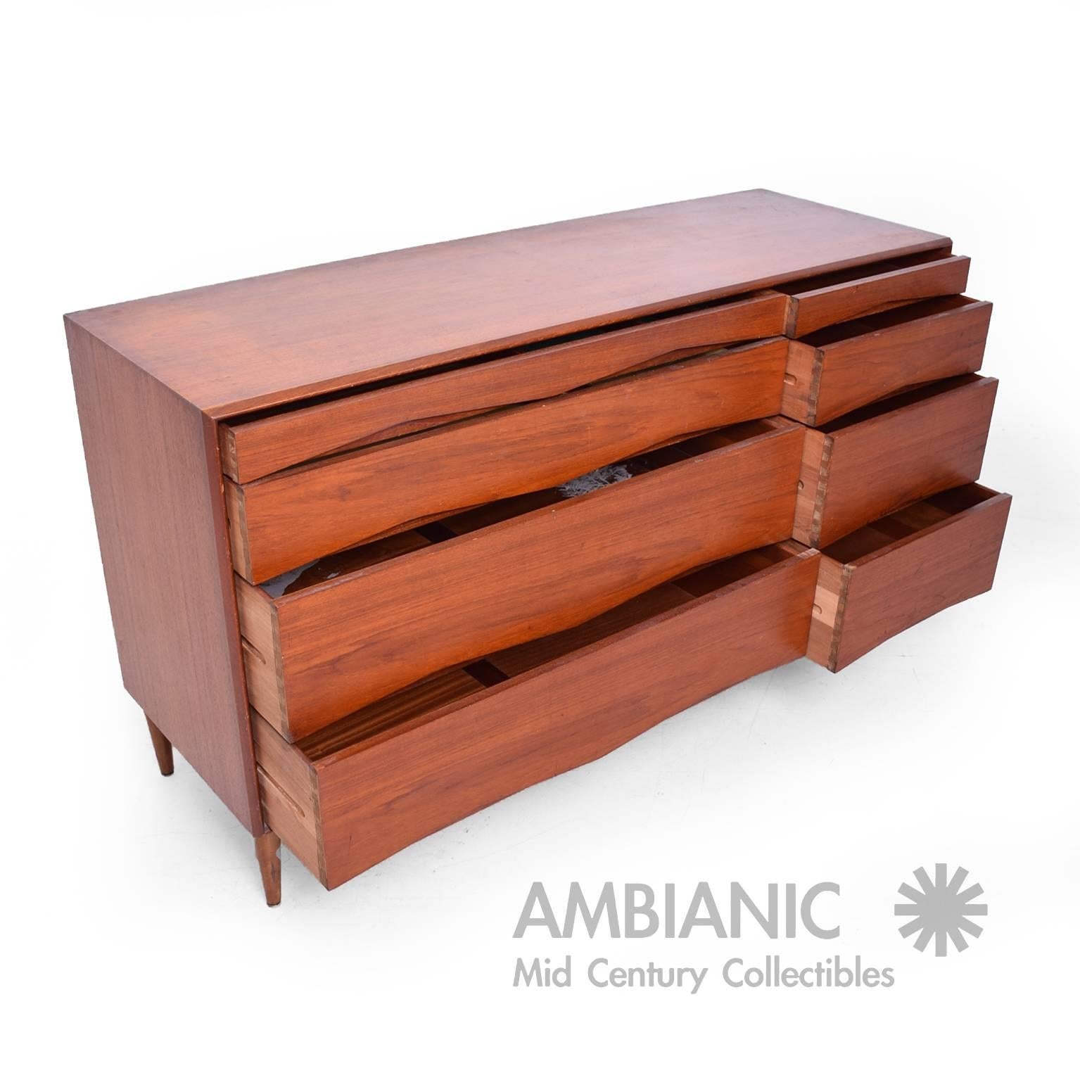 Teak Danish Modern Double Dresser Credenza in the Style of a Vodder