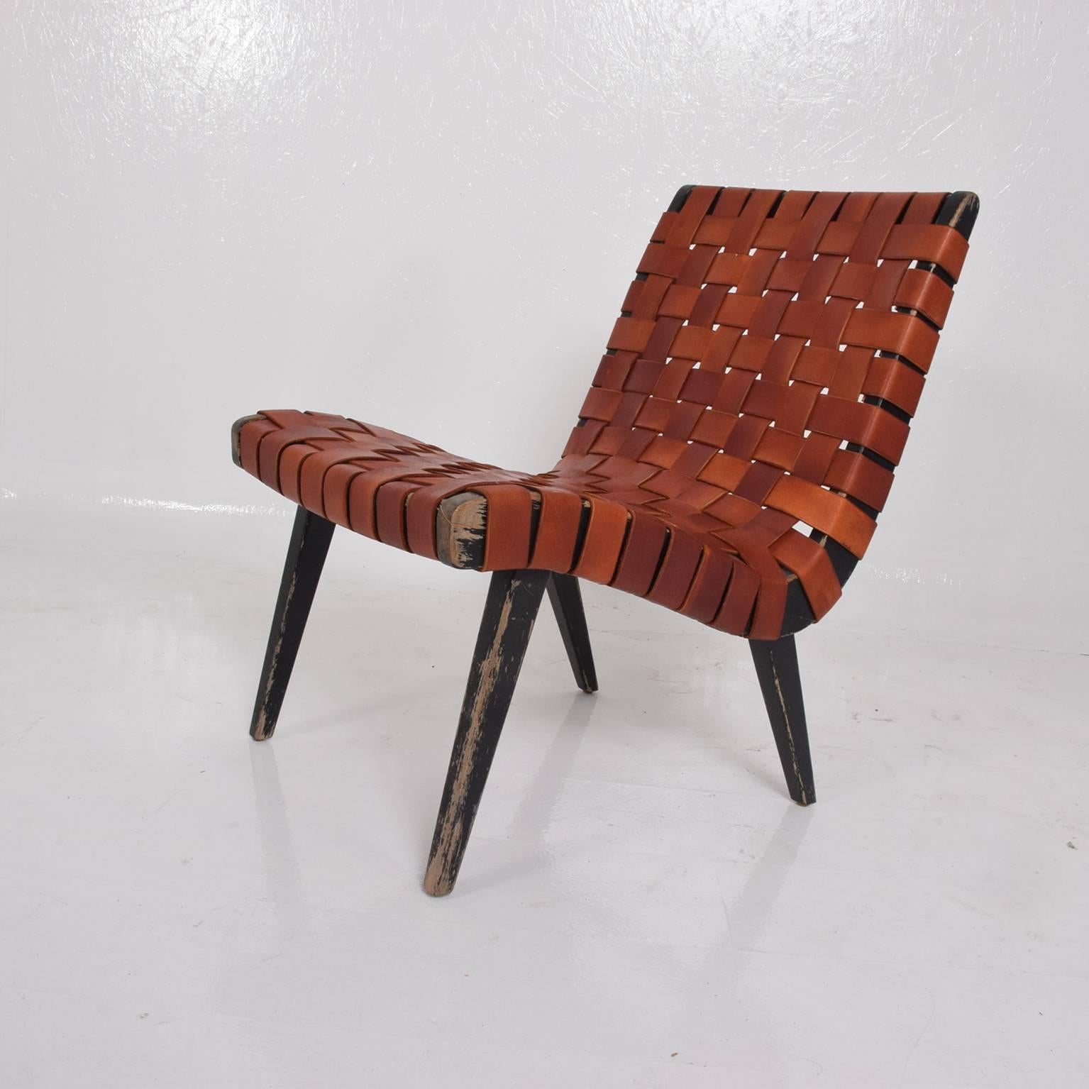 Pair of Mid-Century Modern Jens Risom Webbed 654w Lounge Chairs for Knoll In Good Condition In Chula Vista, CA