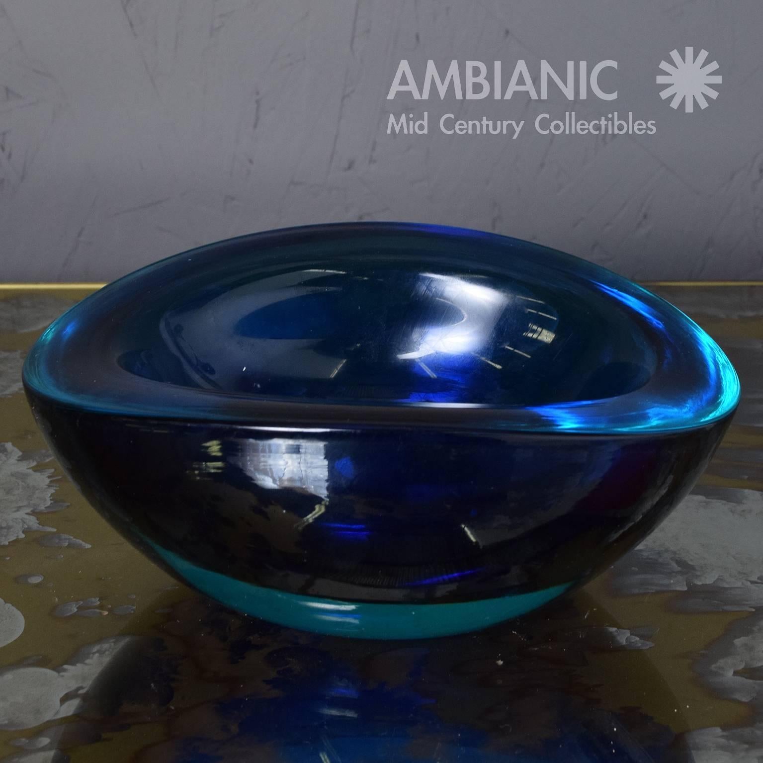 Mid-20th Century Cobalt Blue Murano Dish Mid-Century Modern