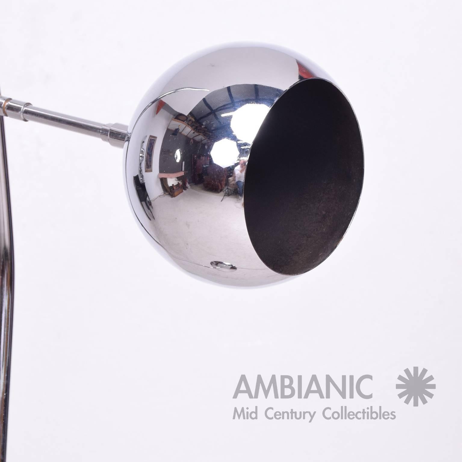 Mid-20th Century Sculptural Chrome Floor Lamp Mid-Century Modern DMI