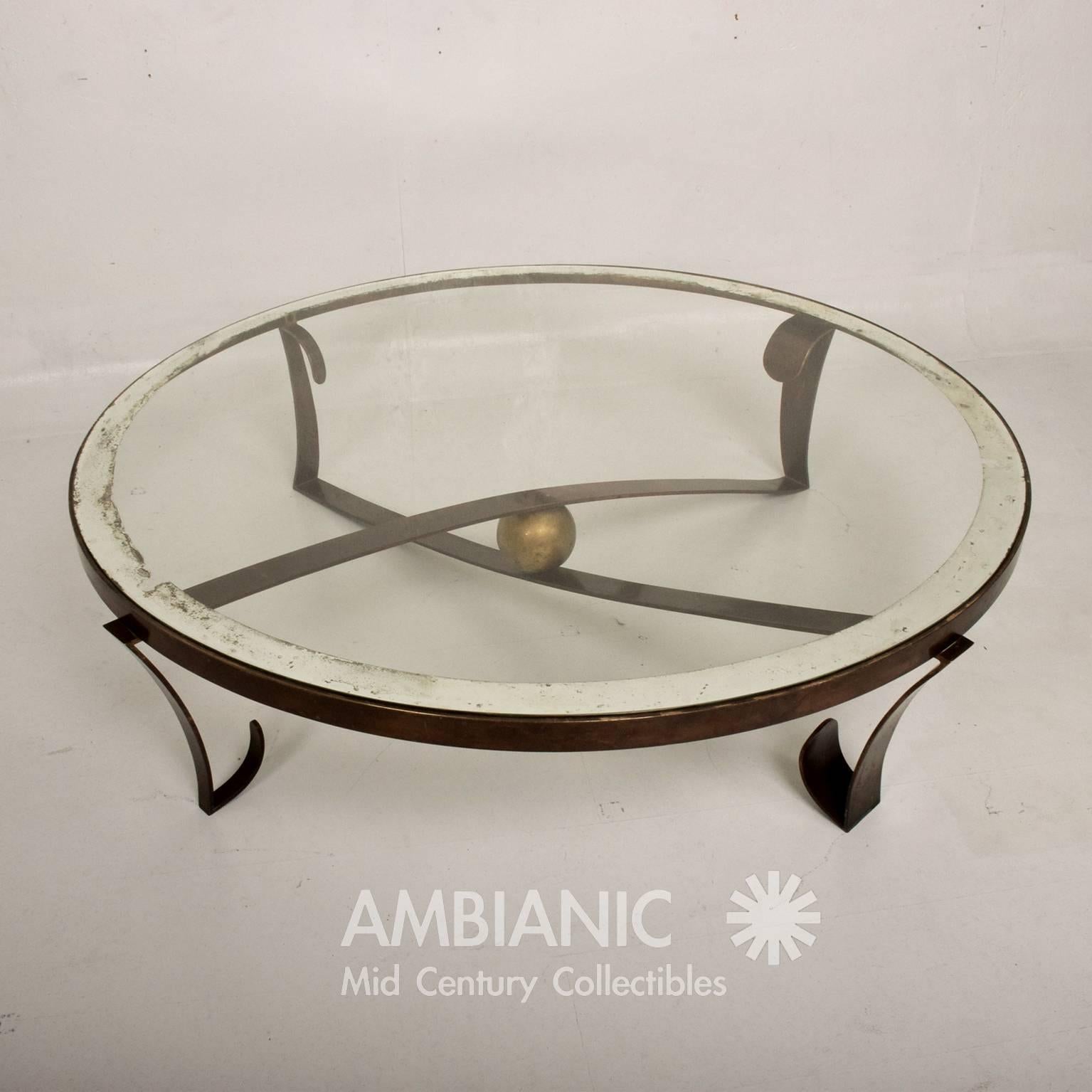Mexican Arturo Pani Round Cocktail Table  Patinated Bronze