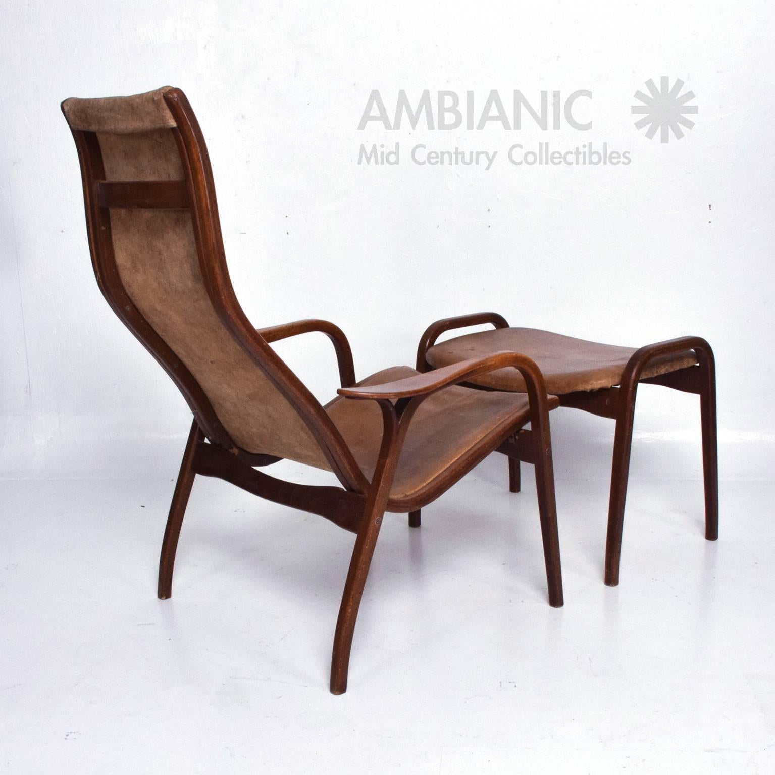 Leather Lamino Chair by Swedese by Yngve Ekstrom Mid Century Danish Modern