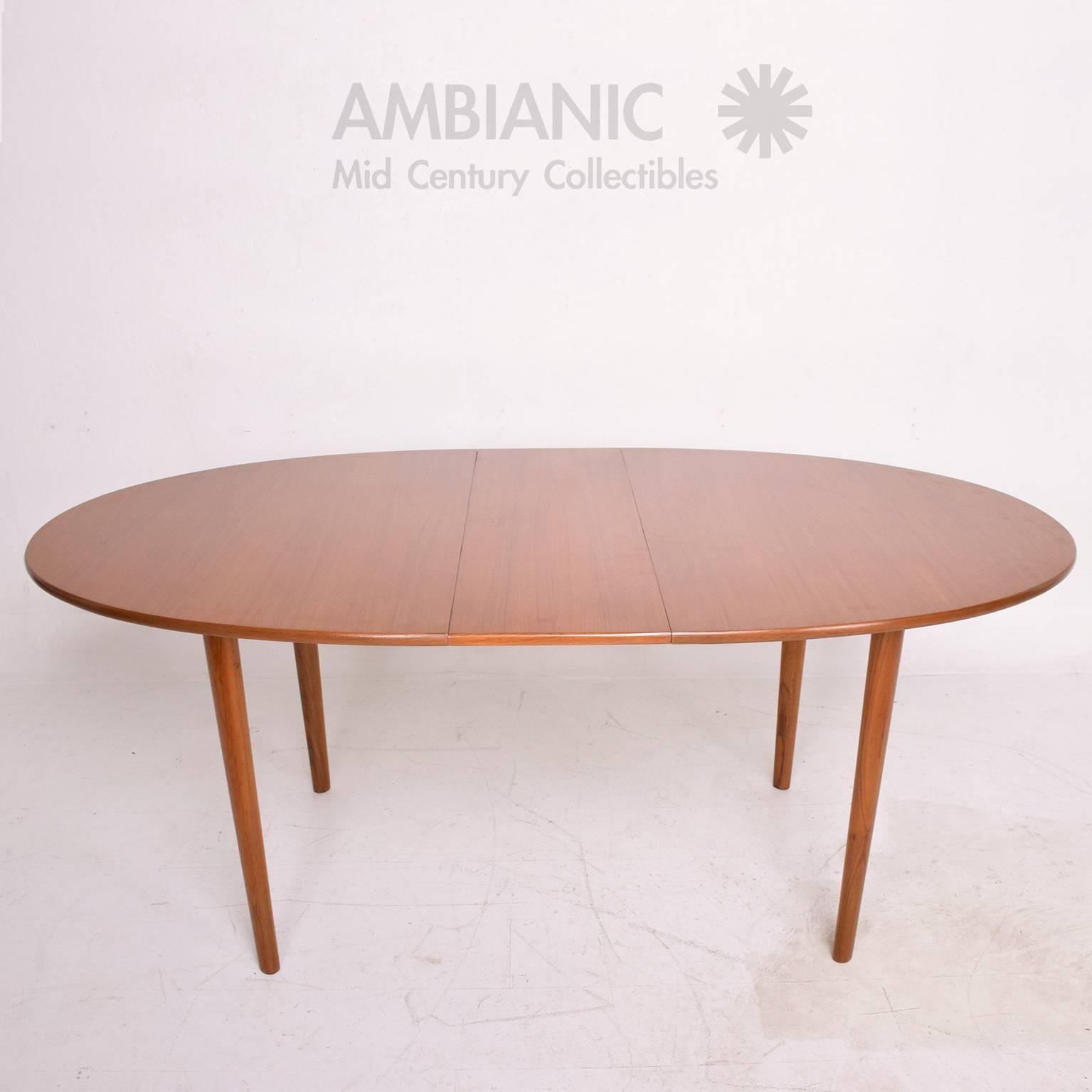 Scandinavian Modern Danish Modern Teak Dining Table Oval Shape with Extensions