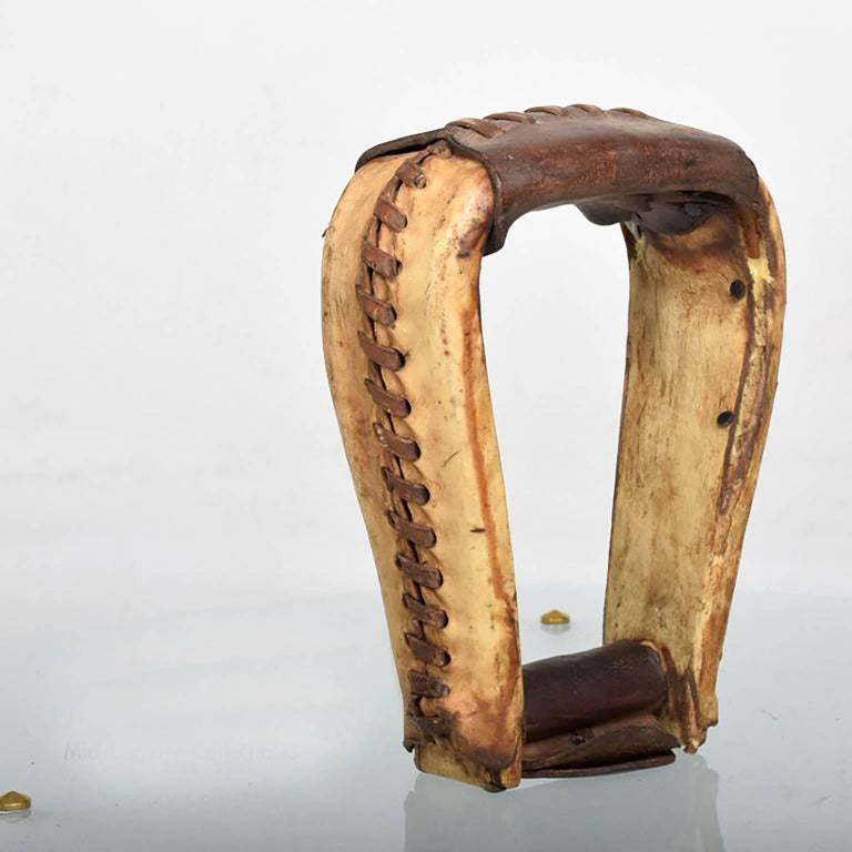 Antique Leather Western Saddle Stirrup For Sale at 1stdibs
