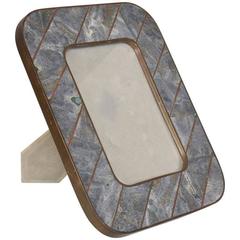 Hollywood Regency Bronze and Stone Vintage Picture Frame