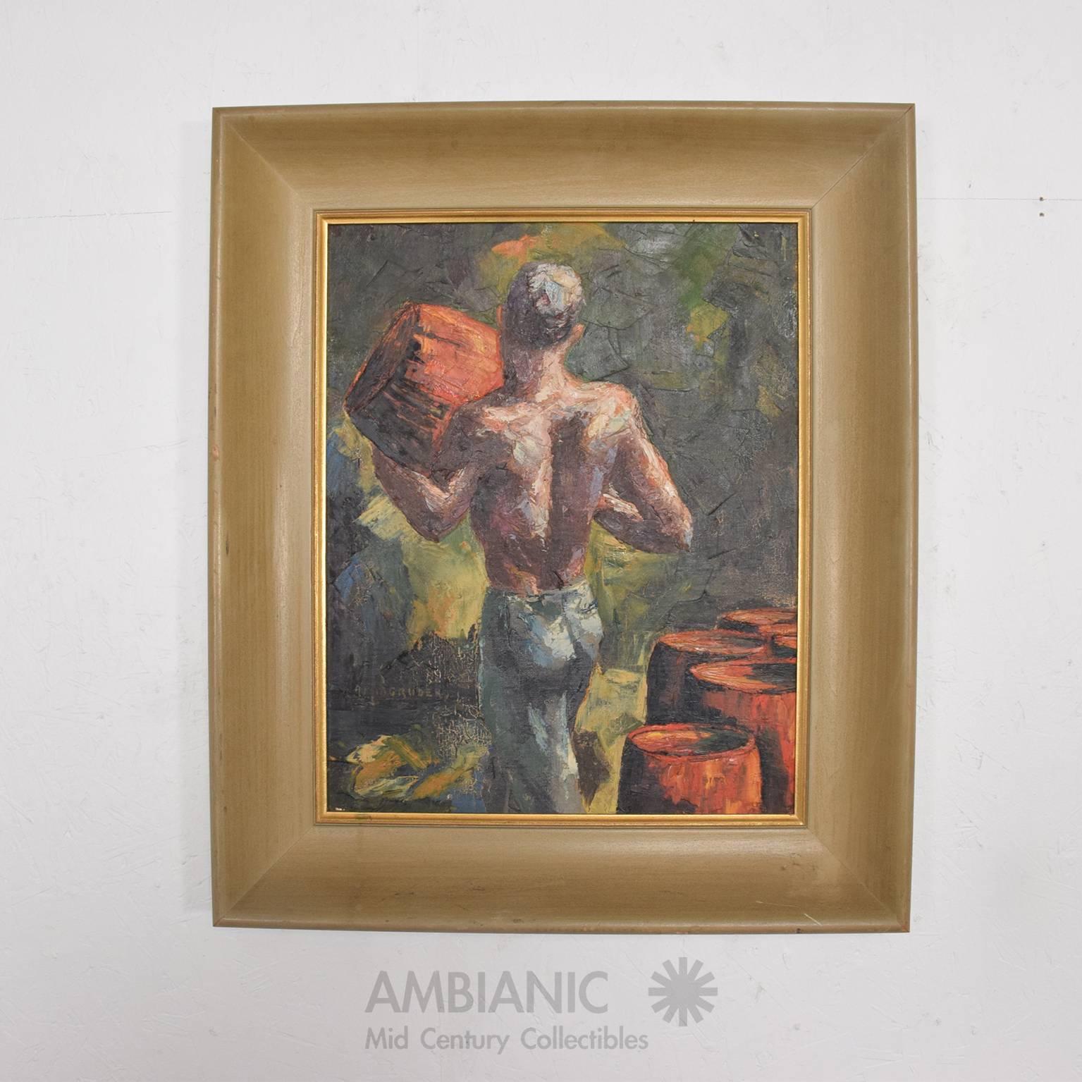 For your consideration a beautiful oil in canvas Mid-Century period painting signed Agnes Magruder.
Original frame. No inscriptions on the back.  

Ref: Independent, UK
Agnes Magruder, painter: born Boston 1 June 1921; married 1941 Arshile