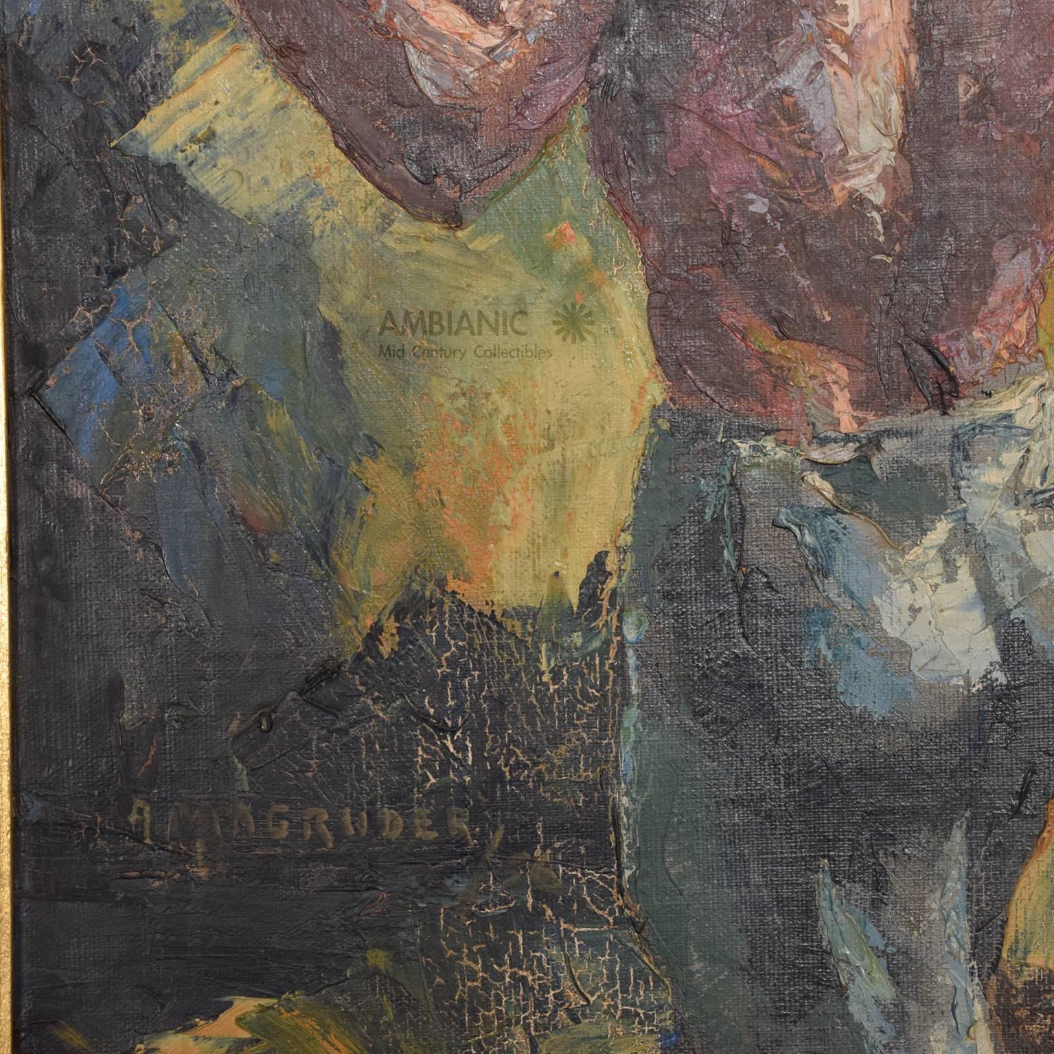 Mid-Century Modern Oil in Canvas Mid-Century Period Painting Agnes Magruder Mougouch Fielding