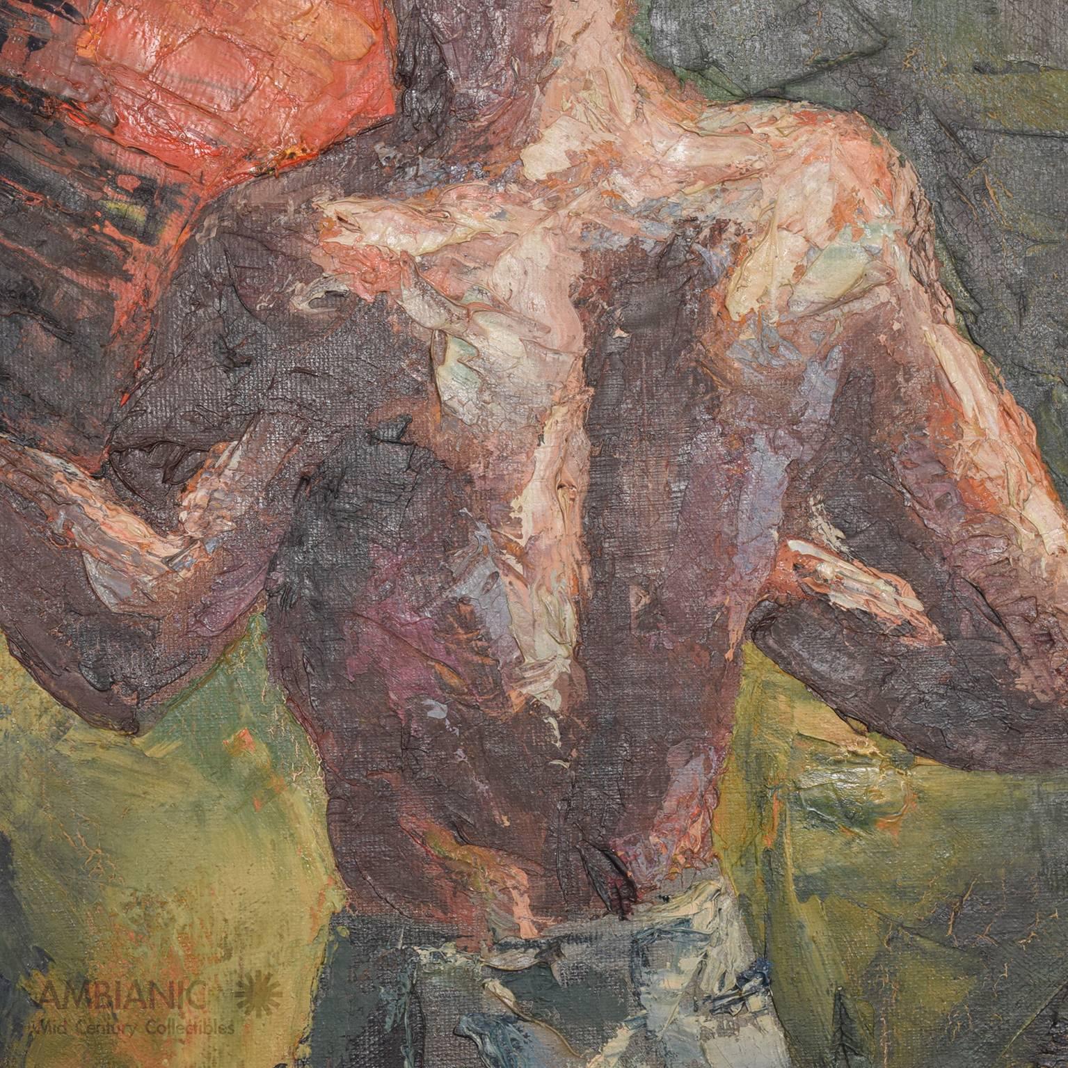 American Oil in Canvas Mid-Century Period Painting Agnes Magruder Mougouch Fielding