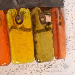 Pair of Wall Sconces by Feders, Colored Handblown Glass Tiles Mexican Modernism